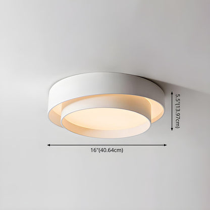 Nordic White Layered Drum LED Flush Mount Ceiling Light