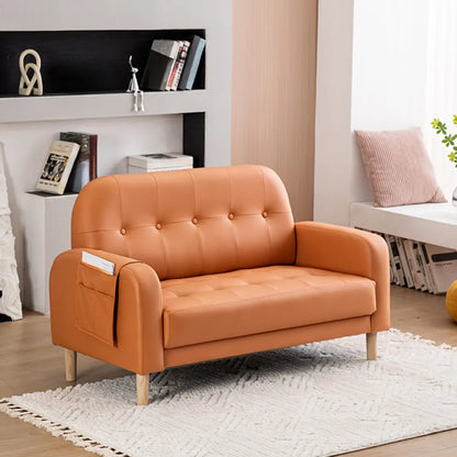 Off-White Square Arm Loose Back Tufted Arm Chair