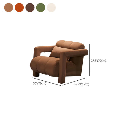 Orange Red Frosted Velvet Memory Foam Fill Arm Chair