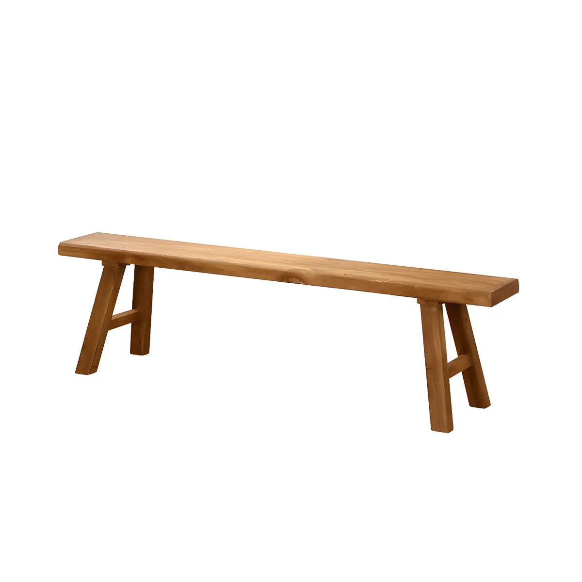 Oriental Natural Finish Wood Entryway Bench with Legs