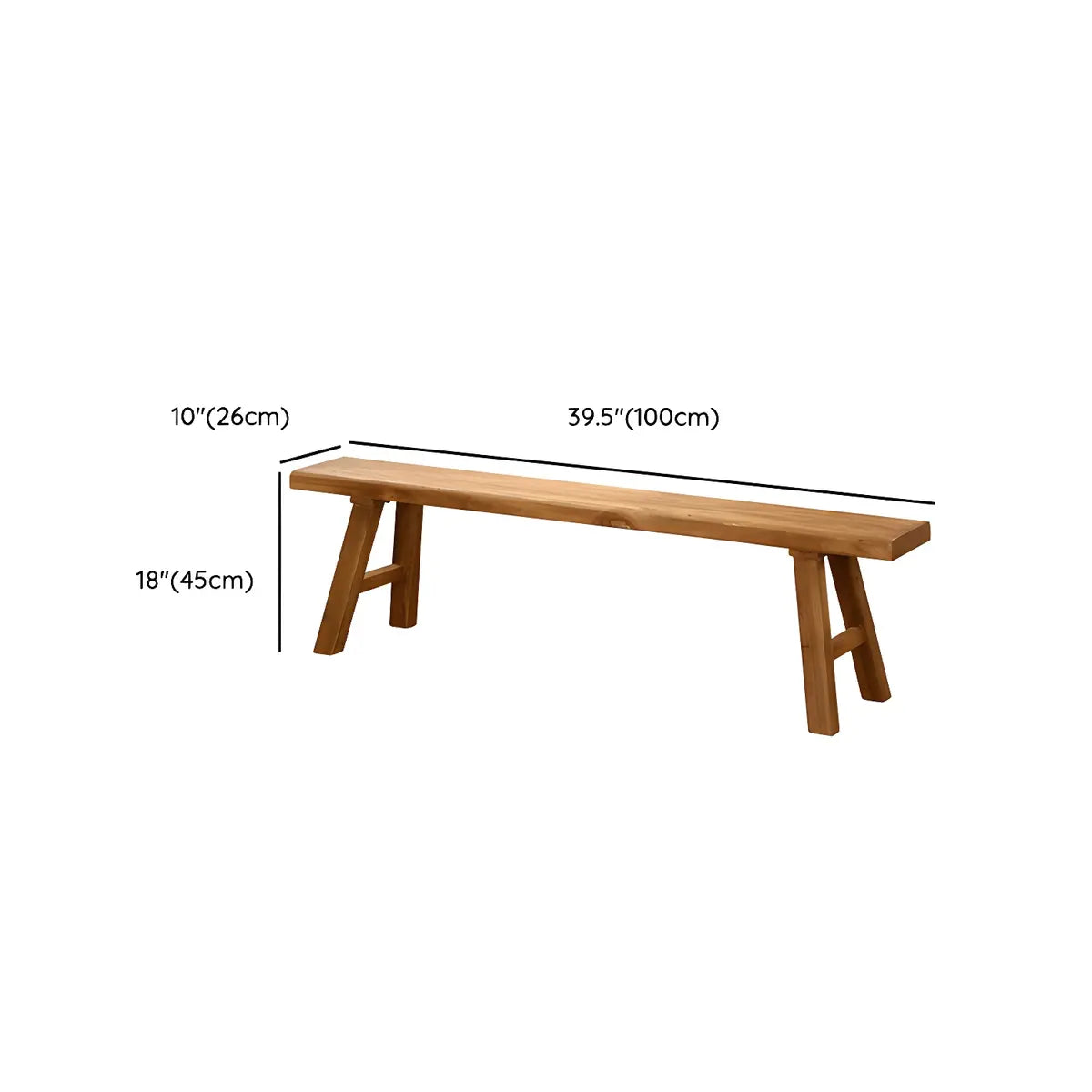 Oriental Natural Finish Wood Entryway Bench with Legs