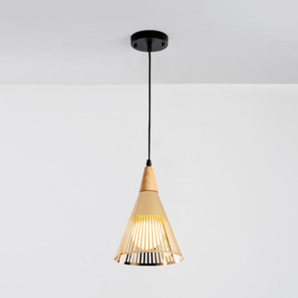 Post Modern Gold Conical Metal Cone Pendant Light