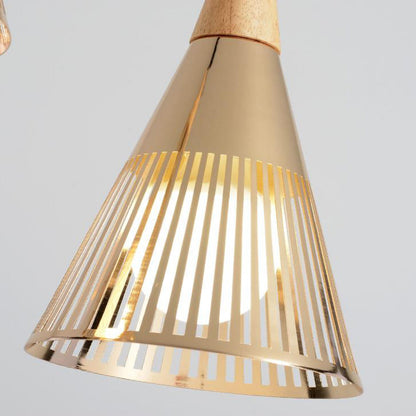 Post Modern Gold Conical Metal Cone Pendant Light