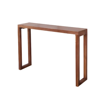 Rectangle Pine Caramel Storage Console Table with Shelves