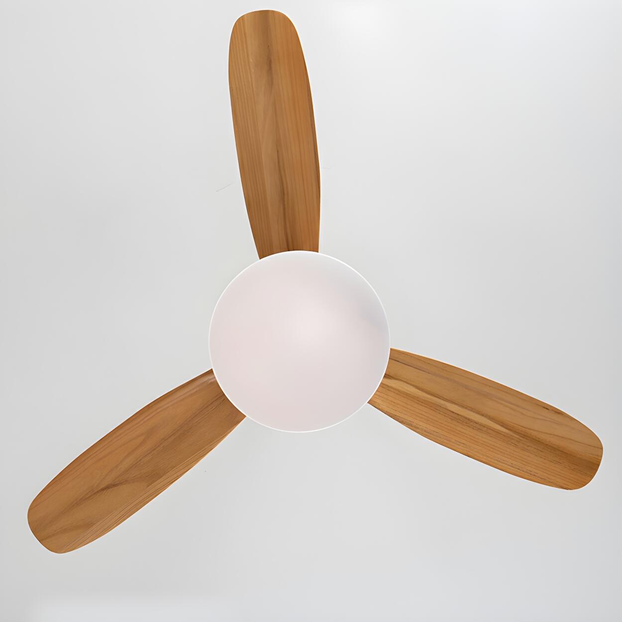 Remote Solid Wood 3 Blades LED Ceiling Fan with Light