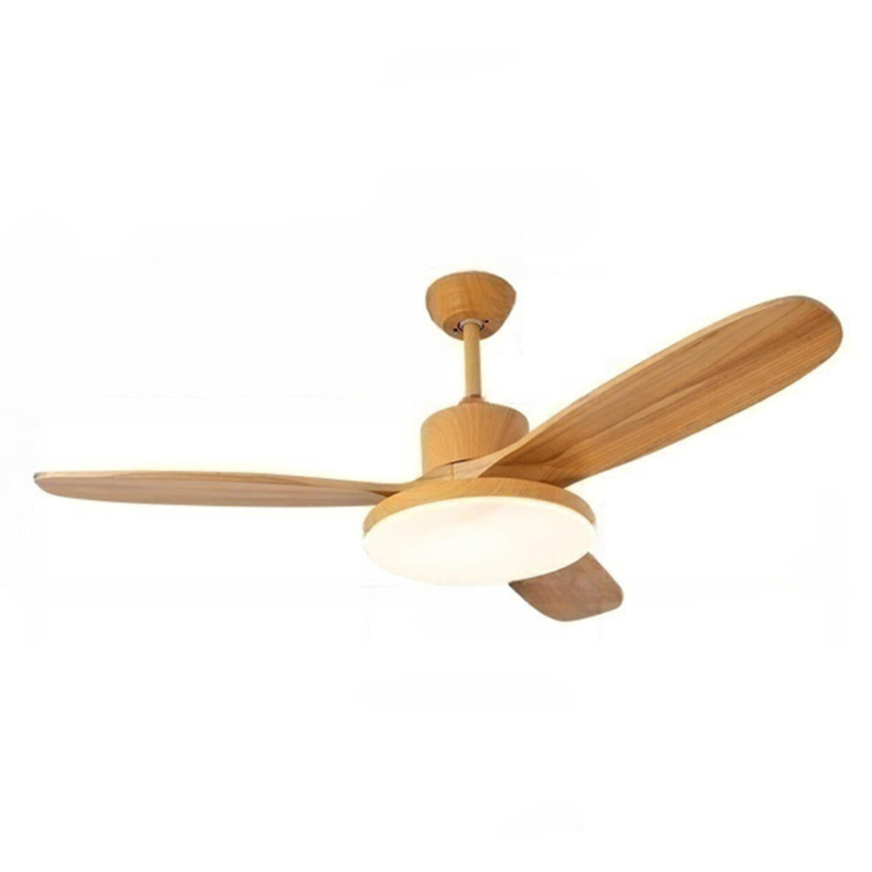 Remote Solid Wood 3 Blades LED Ceiling Fan with Light