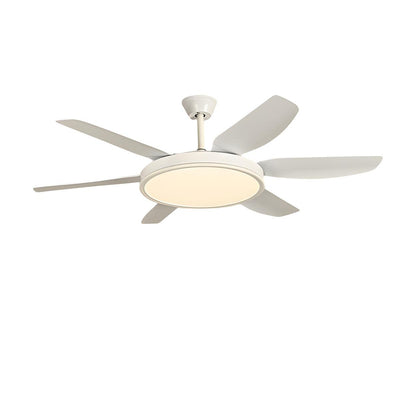 Remote White 6 Blade Modern Ceiling Fan with LED Light