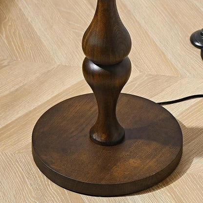 Simple Barrel Black Wooden LED Norden Floor Lamp