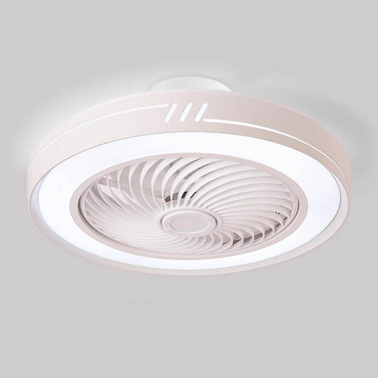 Simple Flush Mount Bladeless Ceiling Fan with Light