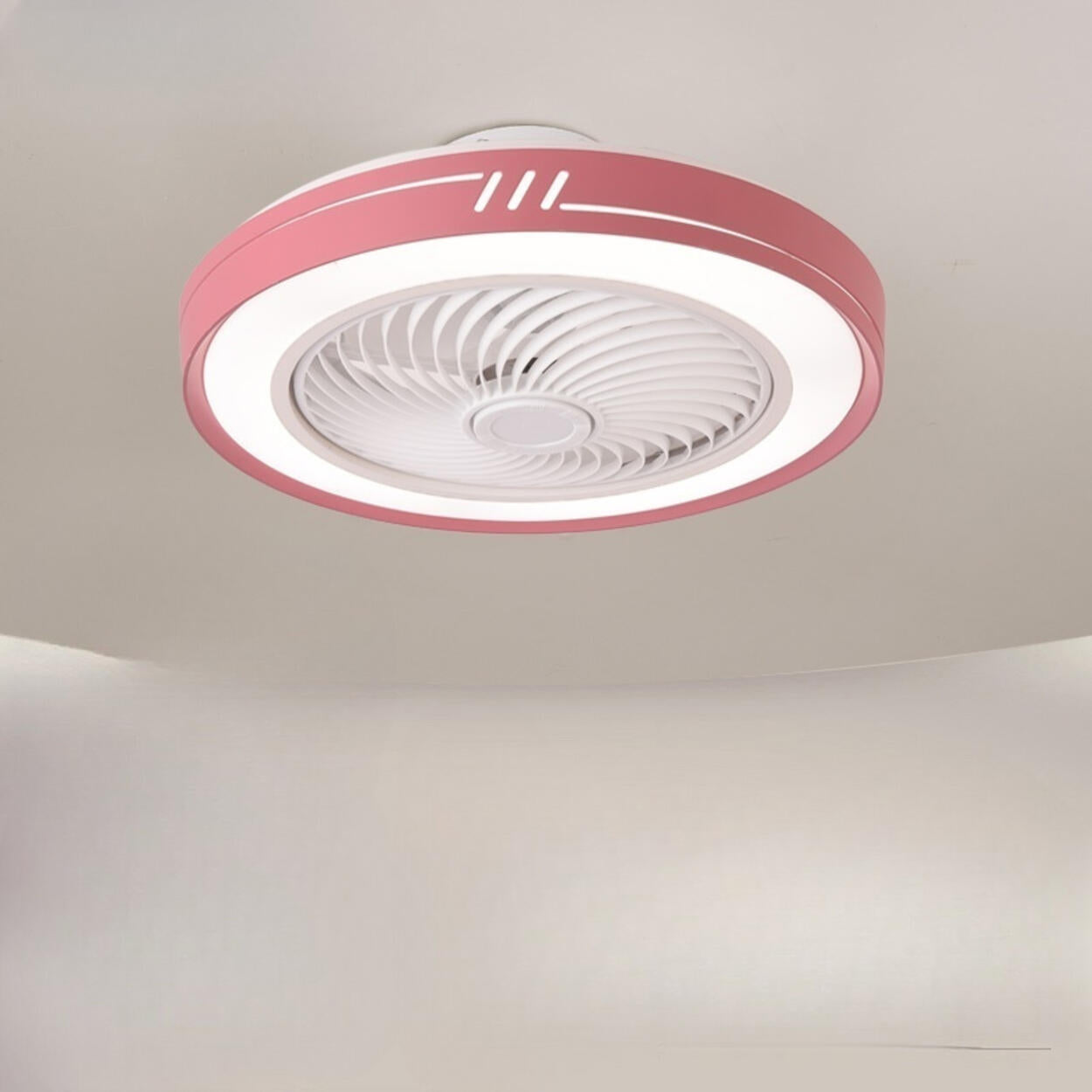 Simple Flush Mount Bladeless Ceiling Fan with Light