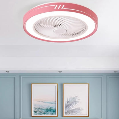 Simple Flush Mount Bladeless Ceiling Fan with Light