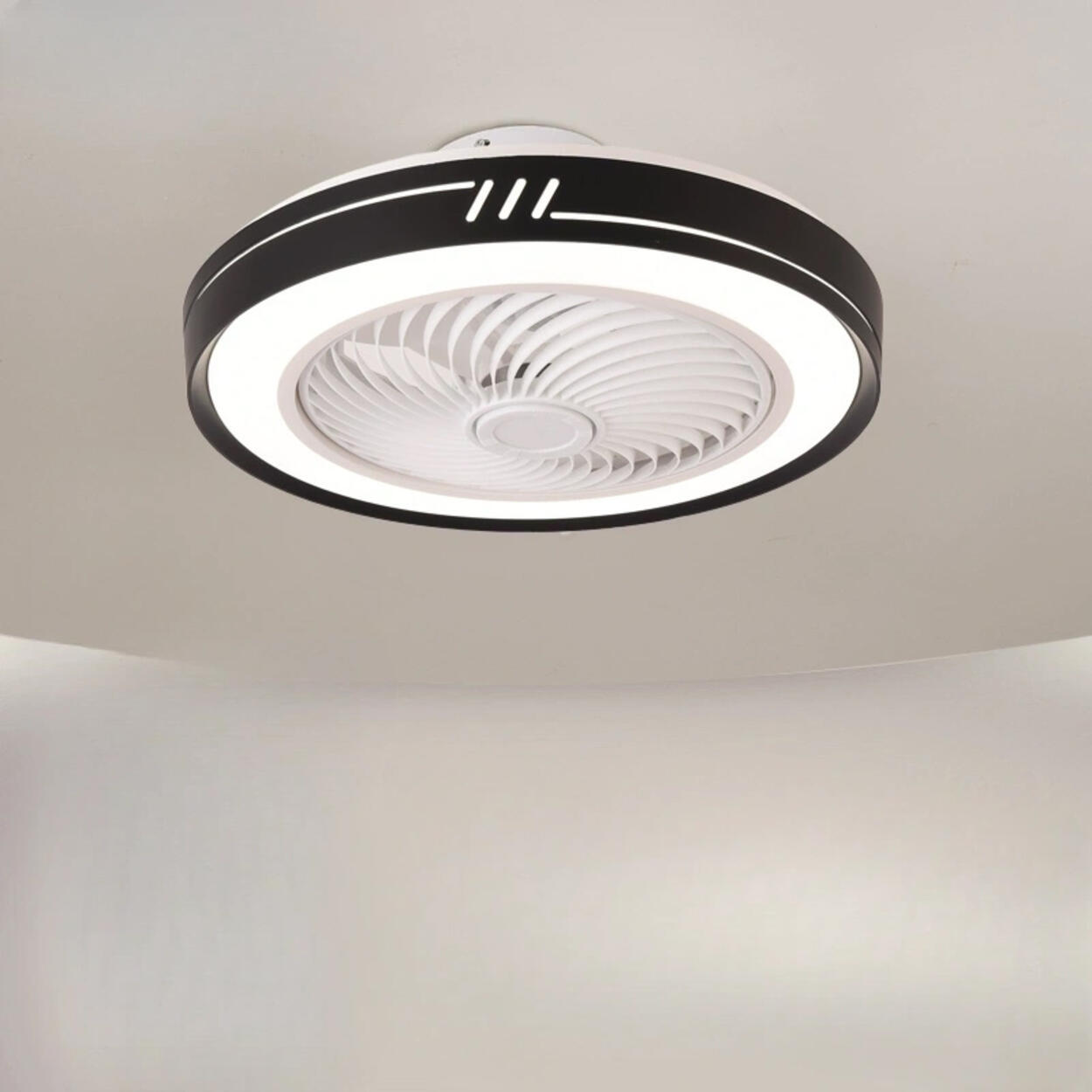 Simple Flush Mount Bladeless Ceiling Fan with Light