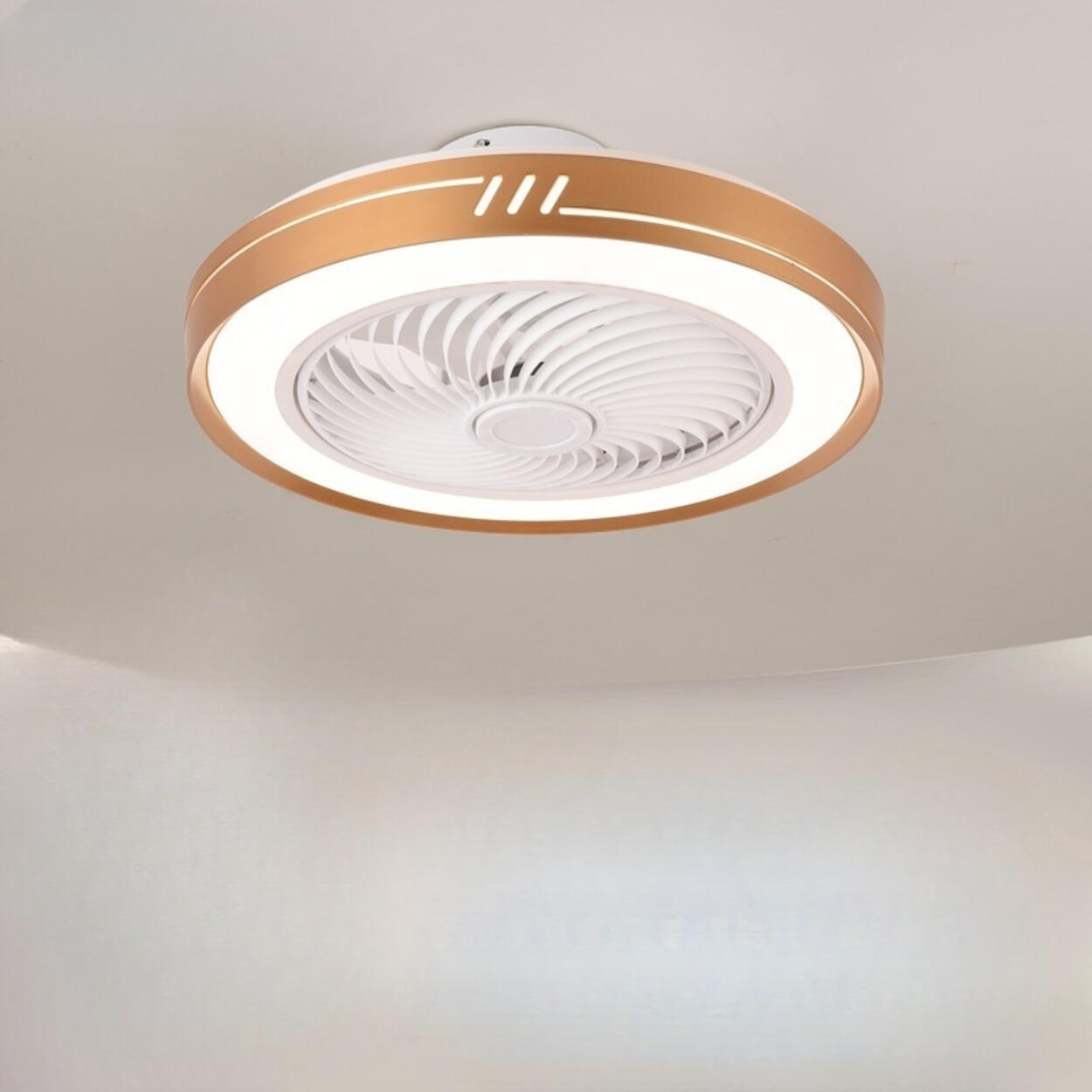 Simple Flush Mount Bladeless Ceiling Fan with Light