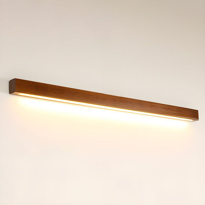 Simple Linear Wooden LED Wall Mount Light Fixture