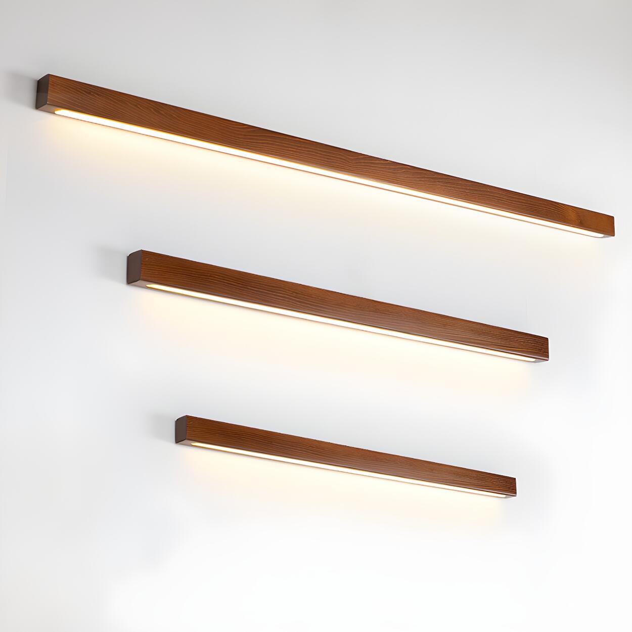 Simple Linear Wooden LED Wall Mount Light Fixture