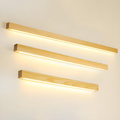 Simple Linear Wooden LED Wall Mount Light Fixture