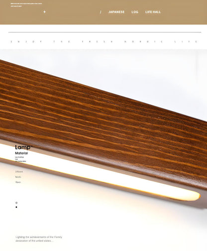 Simple Linear Wooden LED Wall Mount Light Fixture