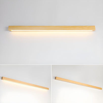 Simple Linear Wooden LED Wall Mount Light Fixture