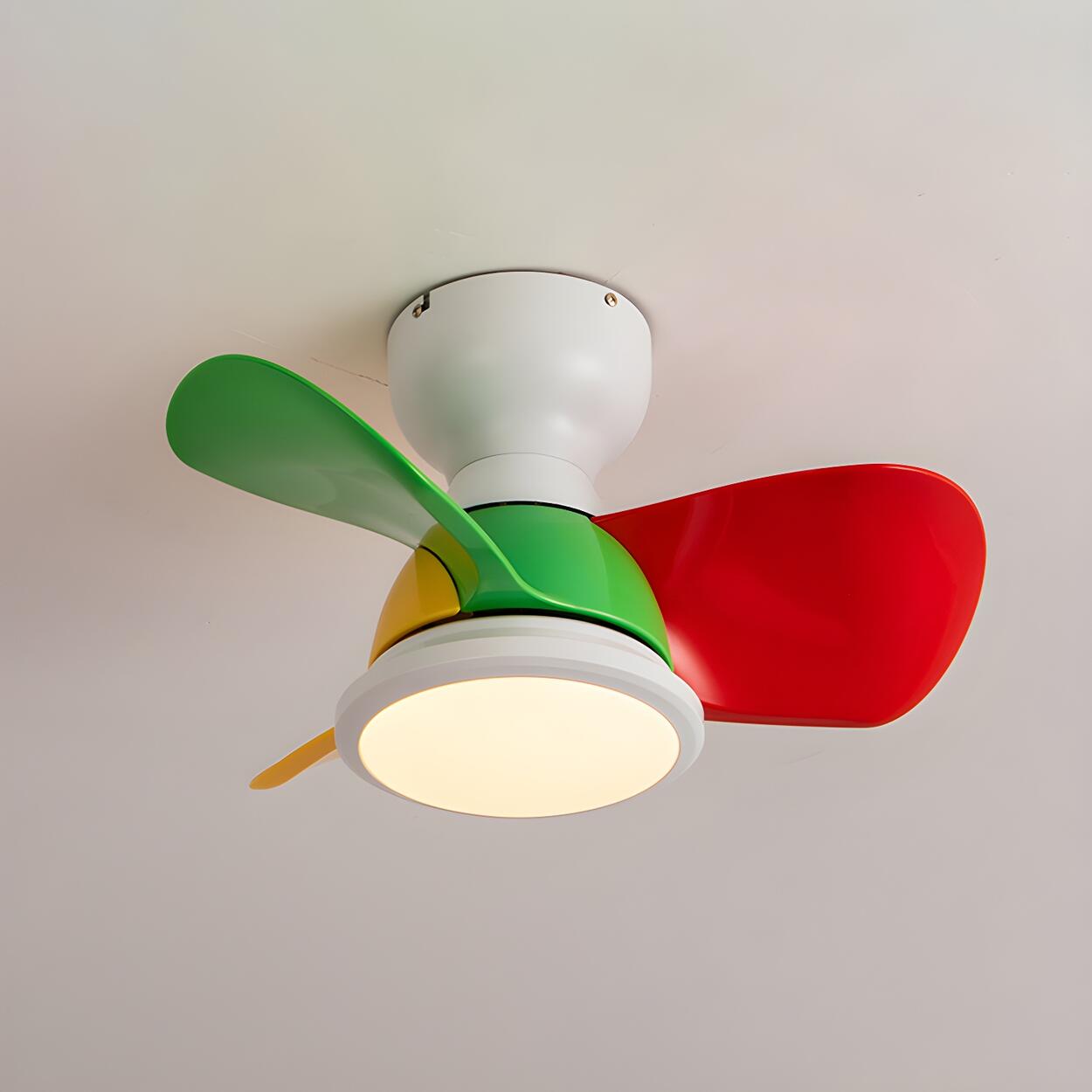 Simple Mini Flush Modern 3 Blade Ceiling Fan with Light