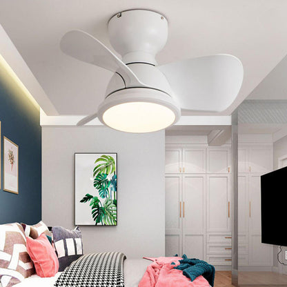 Simple Mini Flush Modern 3 Blade Ceiling Fan with Light