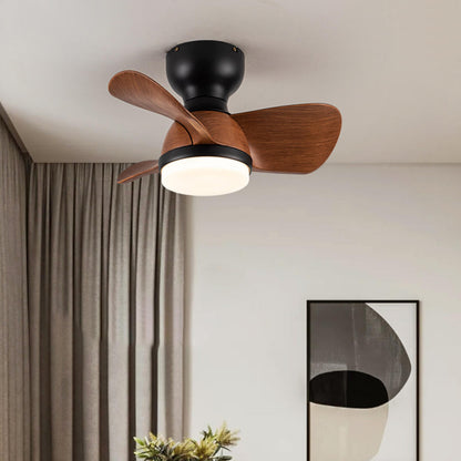 Simple Mini Flush Modern 3 Blade Ceiling Fan with Light