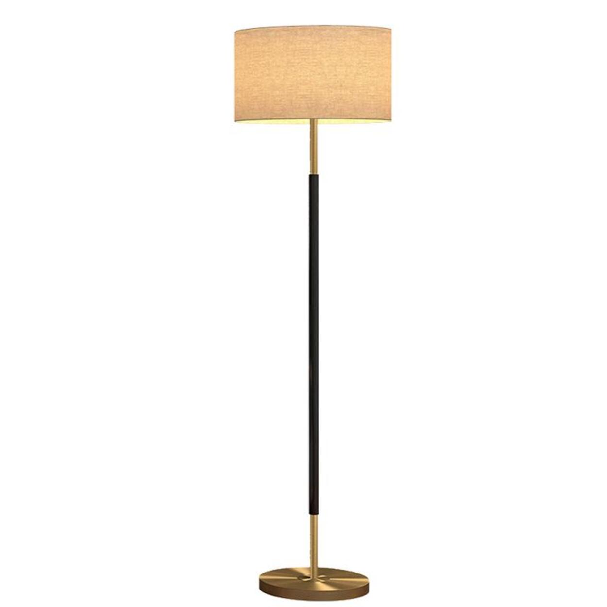 Simple Modern Drum Shade Gold and Black Floor Lamp