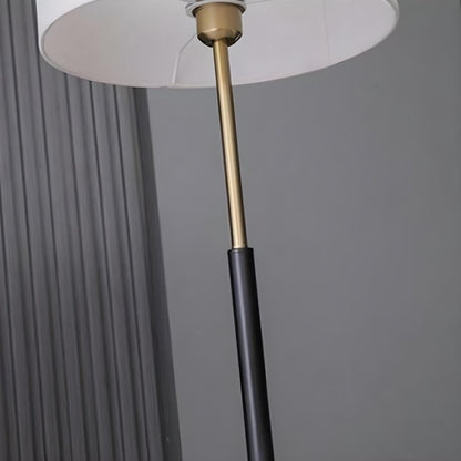 Simple Modern Drum Shade Gold and Black Floor Lamp