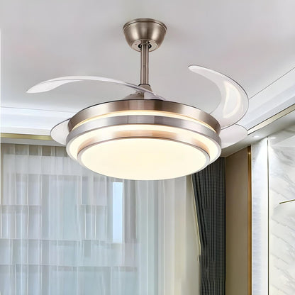 Simple Round 4 Clear Blades Modern Ceiling Fan Light