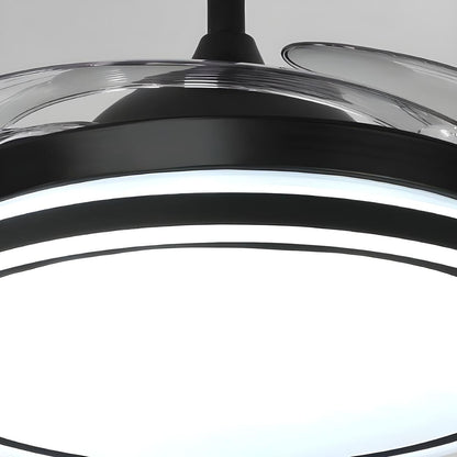 Simple Round 4 Clear Blades Modern Ceiling Fan Light