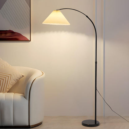 Sleek Umbrella Adjustable Black Arched Floor Lamp