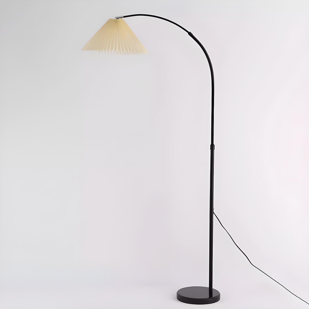 Sleek Umbrella Adjustable Black Arched Floor Lamp