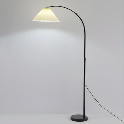 Sleek Umbrella Adjustable Black Arched Floor Lamp