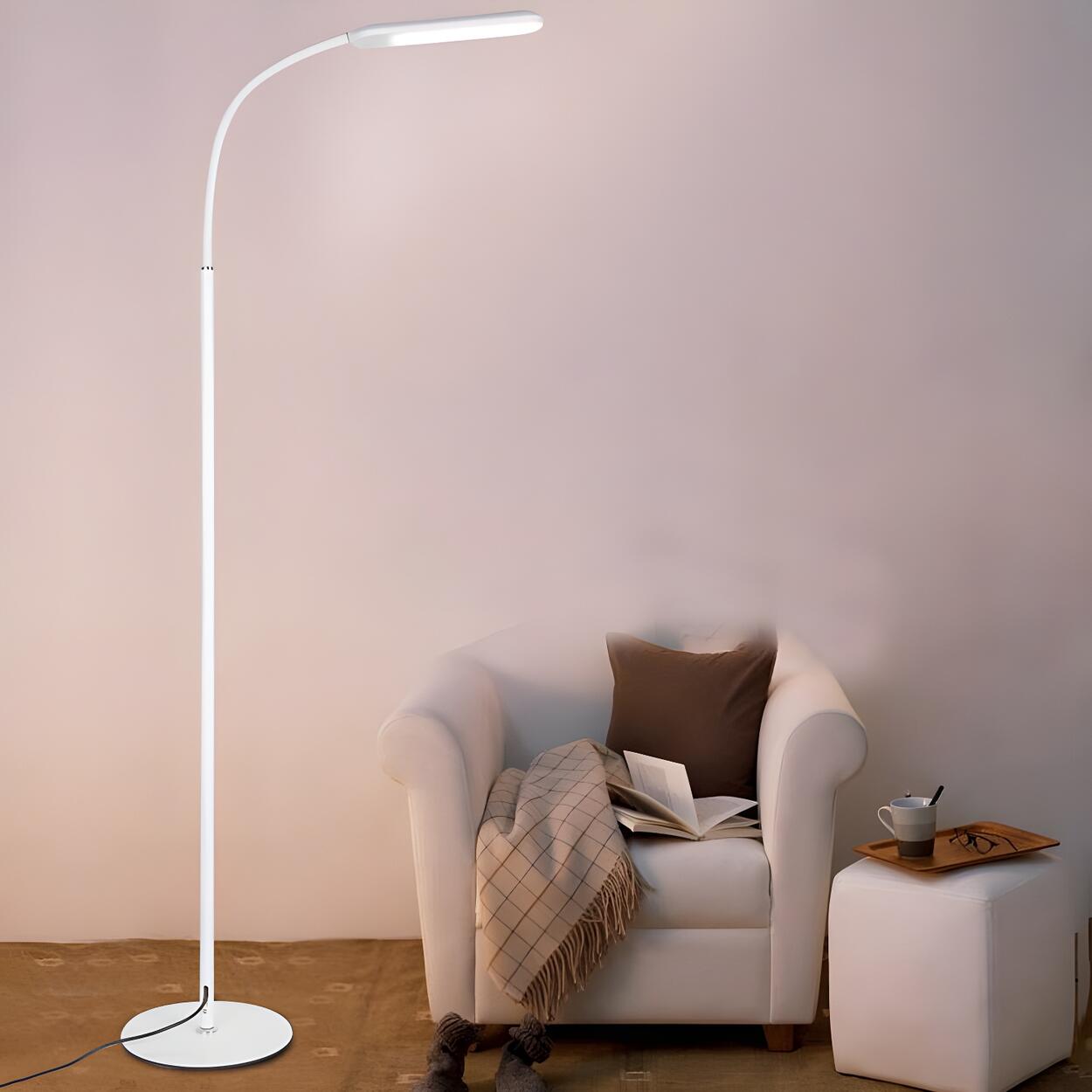 Slim Black Gooseneck Design LED Metal Floor Lamp