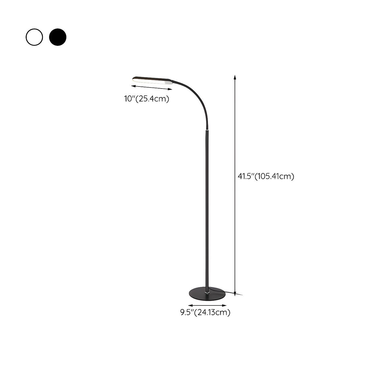 Slim Black Gooseneck Design LED Metal Floor Lamp