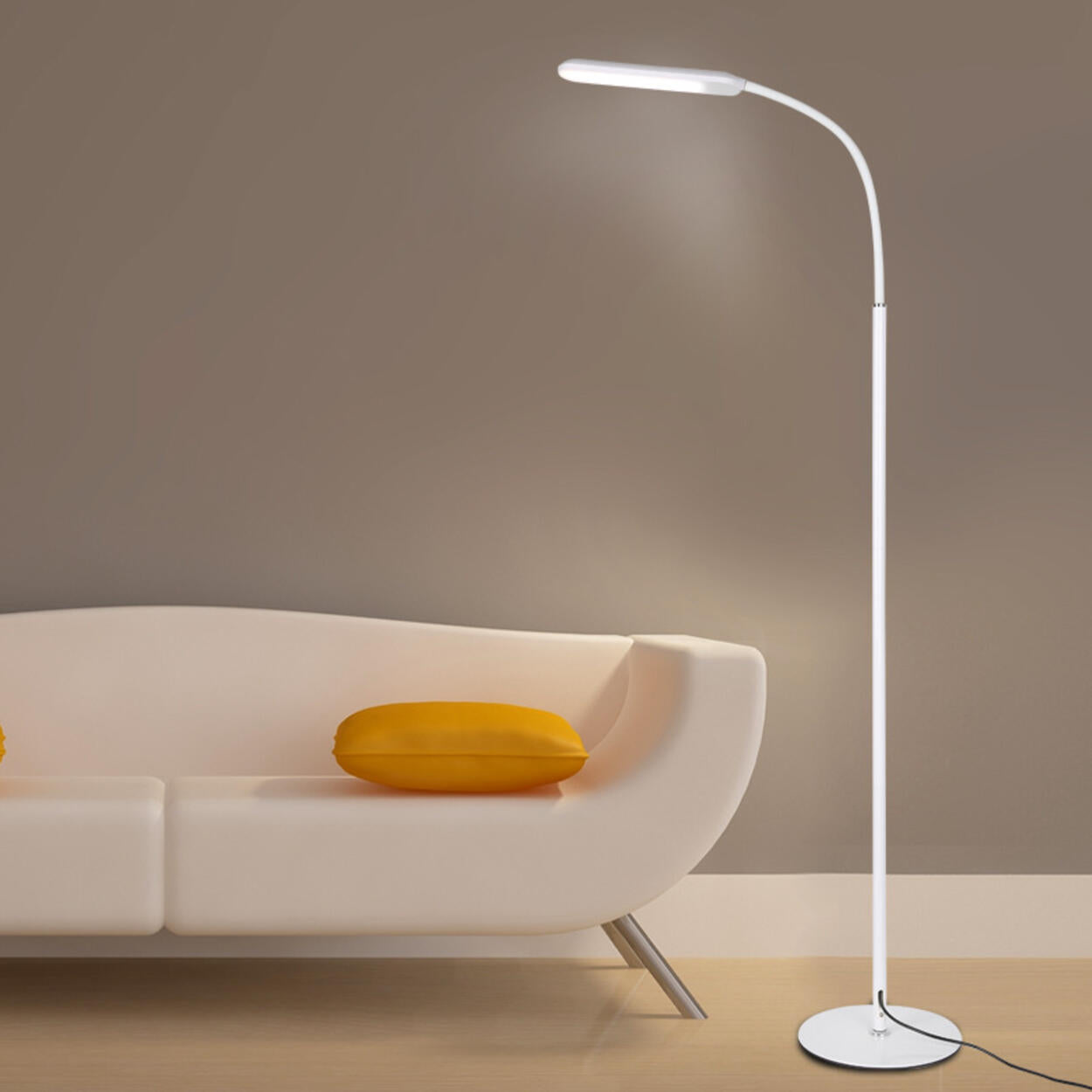 Slim Black Gooseneck Design LED Metal Floor Lamp