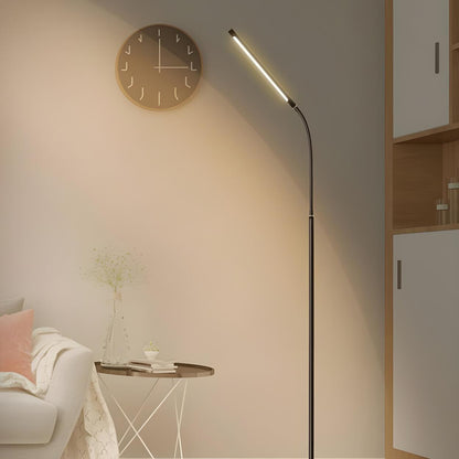 Slim Black Linear Metal Living Room LED Floor Lamp