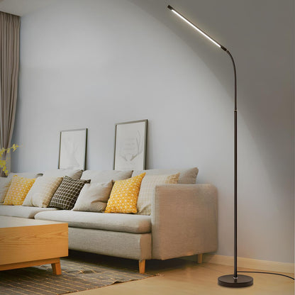 Slim Black Linear Metal Living Room LED Floor Lamp