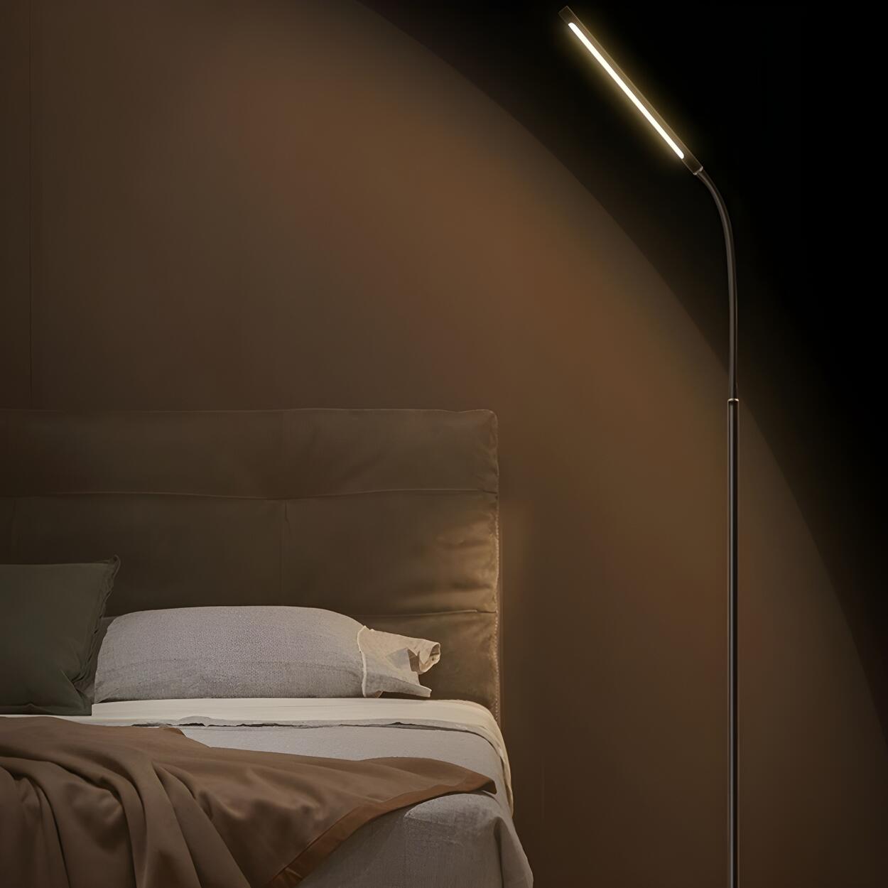 Slim Black Linear Metal Living Room LED Floor Lamp