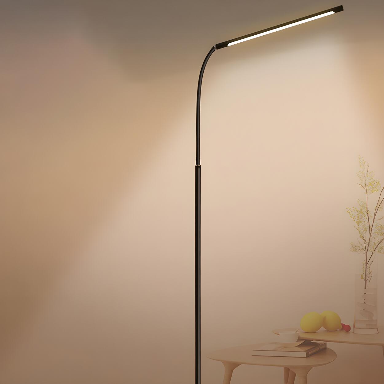 Slim Black Linear Metal Living Room LED Floor Lamp