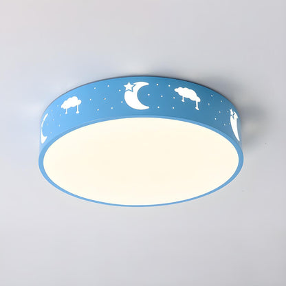 Small Pink Elephant Drum LED Flush Mount Ceiling Light