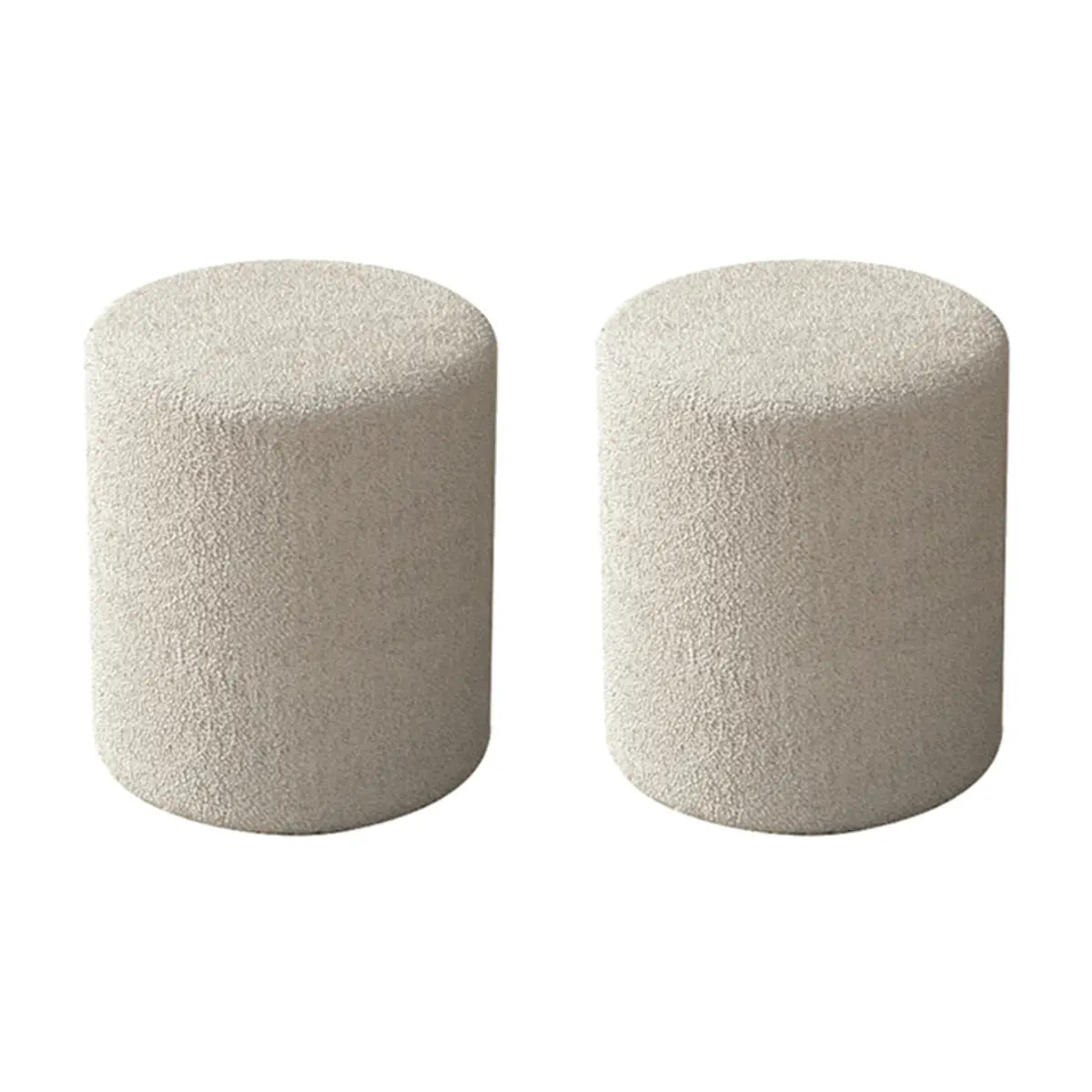 Solid Color Light Pink Cylindrical Fabric Vanity Stool