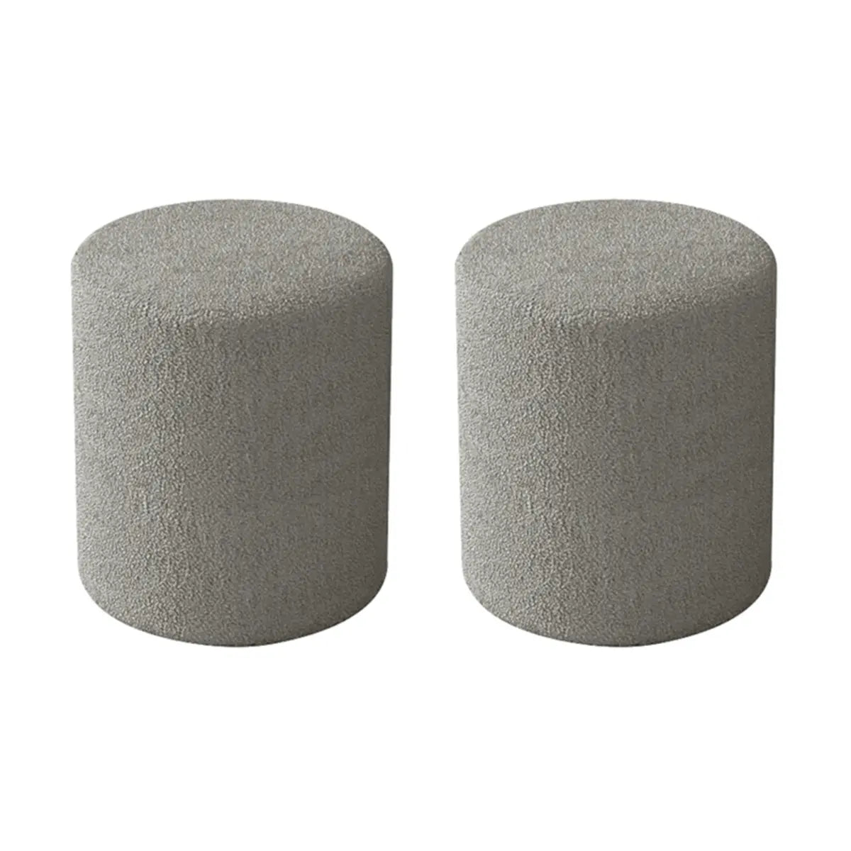 Solid Color Light Pink Cylindrical Fabric Vanity Stool