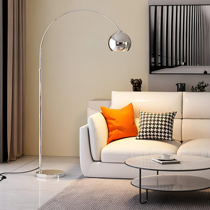 Stylish Adjustable Chrome Dome and Arc Floor Lamp