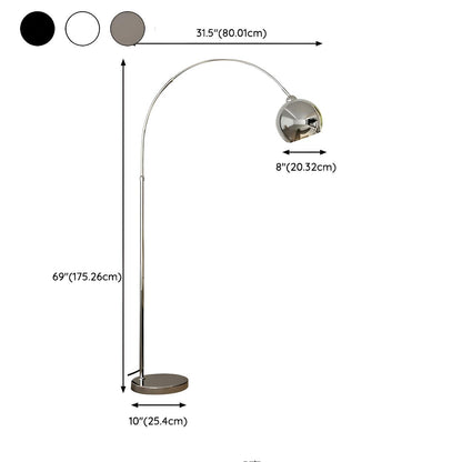 Stylish Adjustable Chrome Dome and Arc Floor Lamp