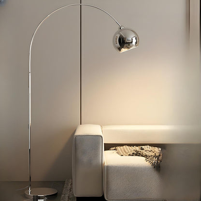 Stylish Adjustable Chrome Dome and Arc Floor Lamp