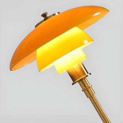 Stylish Multi-layered Umbrella Amber Glass Table Lamp