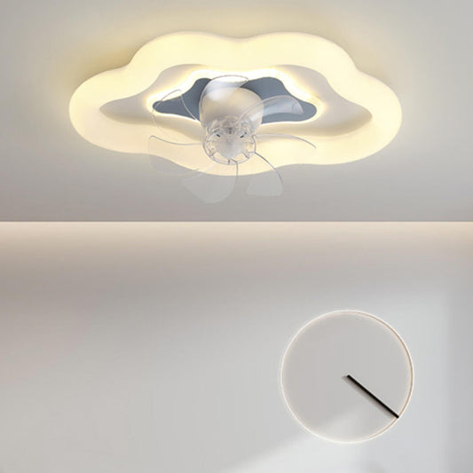 Stylish White Cloud Dimmable Ceiling Fan with Light