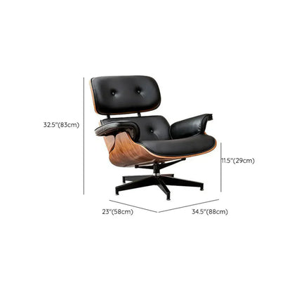 Swivel Water Resistant Leather Star Base Lounge Chair