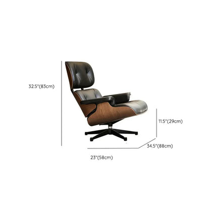 Swivel Water Resistant Leather Star Base Lounge Chair