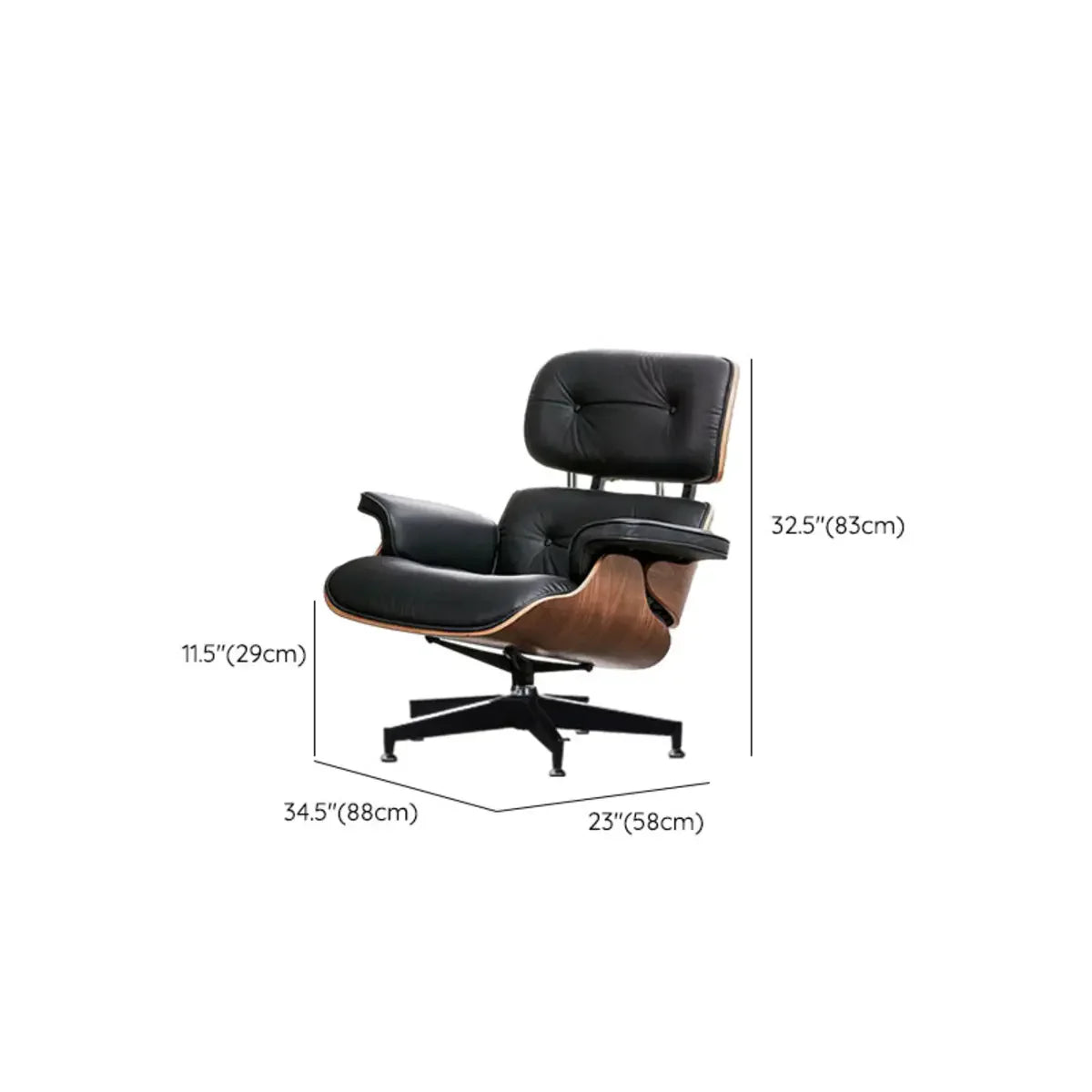 Swivel Water Resistant Leather Star Base Lounge Chair